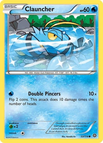 Clauncher XY - Steam Siege Pokemon card