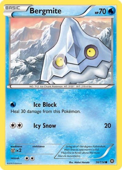 Bergmite XY - Steam Siege Pokemon card