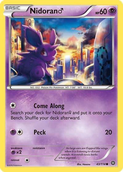 Nidoran M XY - Steam Siege Pokemon card