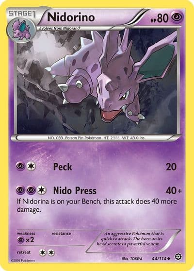Nidorino XY - Steam Siege Pokemon card