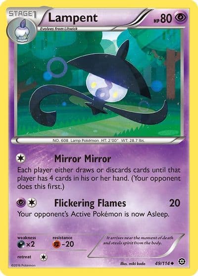 Lampent XY - Steam Siege Pokemon card