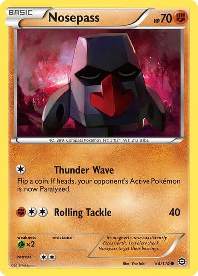 Nosepass XY - Steam Siege Pokemon card
