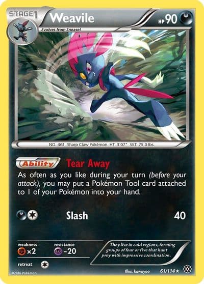 Weavile XY - Steam Siege Pokemon card