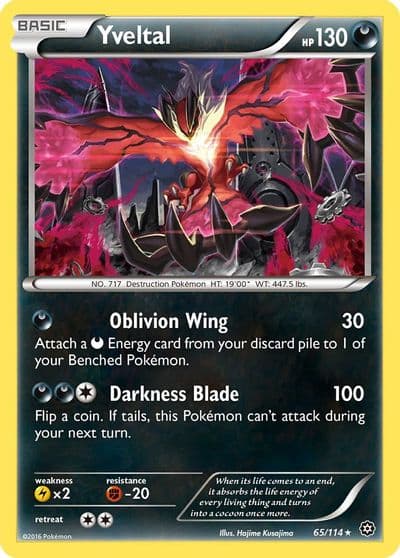 Yveltal XY - Steam Siege Pokemon card