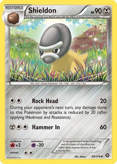 Shieldon XY - Steam Siege Pokemon card