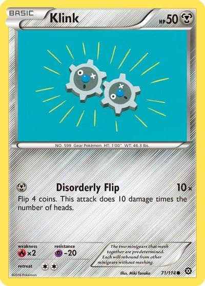 Klink XY - Steam Siege Pokemon card