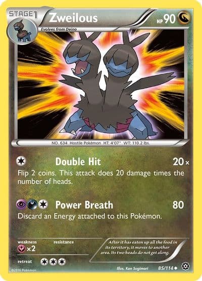 Zweilous XY - Steam Siege Pokemon card