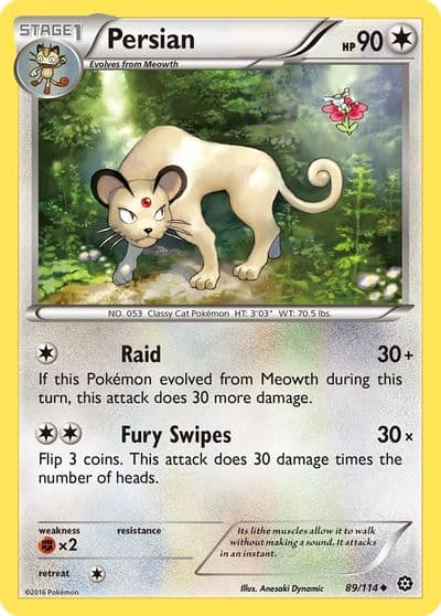 Persian XY - Steam Siege Pokemon card