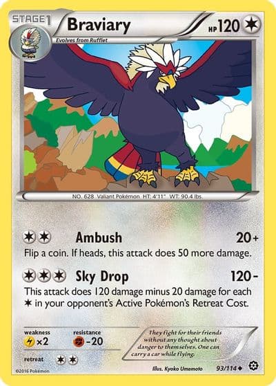 Braviary XY - Steam Siege Pokemon card