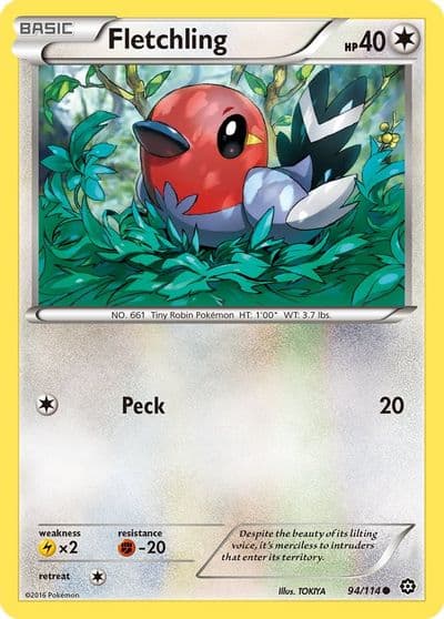 Fletchling XY - Steam Siege Pokemon card