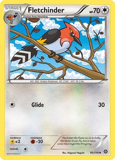 Fletchinder XY - Steam Siege Pokemon card