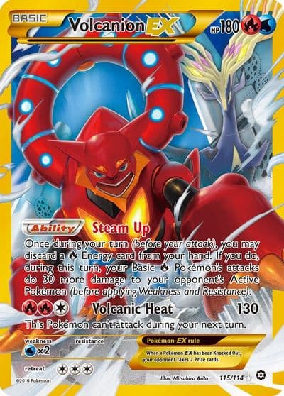 Volcanion EX (Secret) XY - Steam Siege Pokemon card