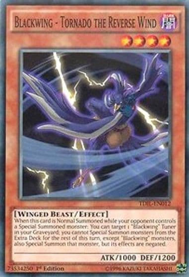 Blackwing Tornado the Reverse Wind The Dark Illusion Yu-Gi-Oh! card