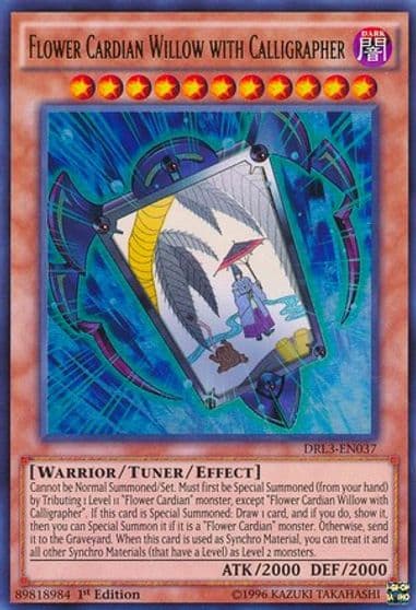 Flower Cardian Willow with Calligrapher Dragons of Legend: Unleashed Yu-Gi-Oh! card