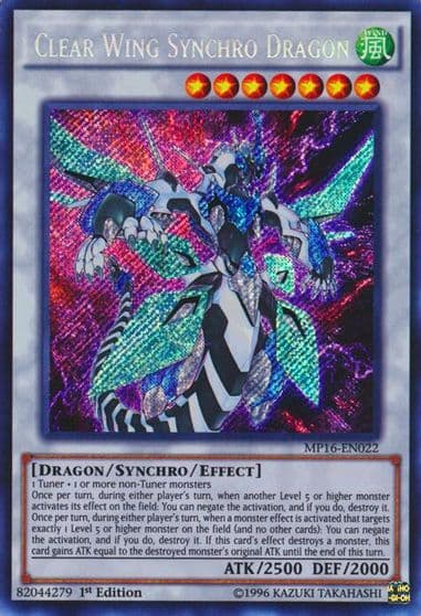 Clear Wing Synchro Dragon 2016 Mega-Tins Mega Pack Yu-Gi-Oh! card