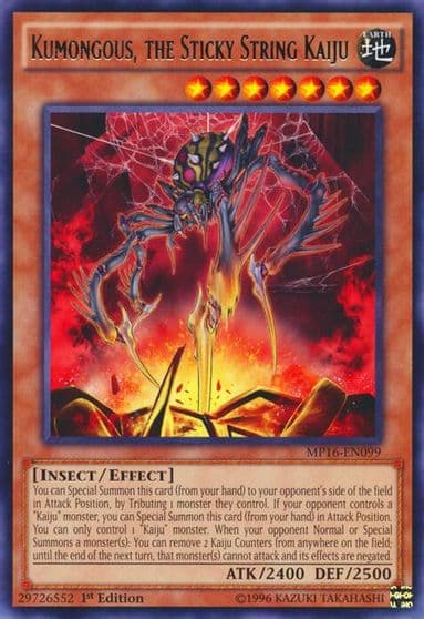 Kumongous the Sticky String Kaiju 2016 Mega-Tins Mega Pack Yu-Gi-Oh! card