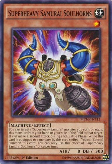Superheavy Samurai Soulhorns 2016 Mega-Tins Mega Pack Yu-Gi-Oh! card