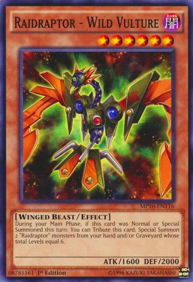 Raidraptor Wild Vulture 2016 Mega-Tins Mega Pack Yu-Gi-Oh! card