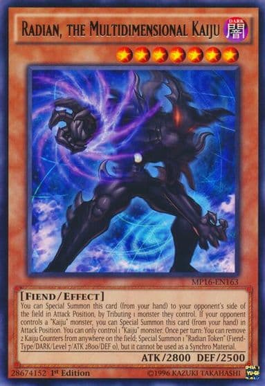 Radian the Multidimensional Kaiju 2016 Mega-Tins Mega Pack Yu-Gi-Oh! card