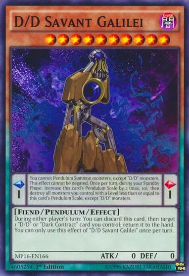 D D Savant Galilei 2016 Mega-Tins Mega Pack Yu-Gi-Oh! card