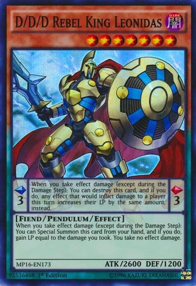 D D D Rebel King Leonidas 2016 Mega-Tins Mega Pack Yu-Gi-Oh! card