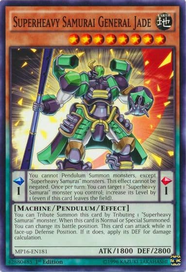 Superheavy Samurai General Jade 2016 Mega-Tins Mega Pack Yu-Gi-Oh! card
