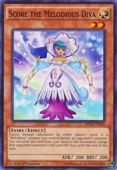 Score the Melodious Diva 2016 Mega-Tins Mega Pack Yu-Gi-Oh! card