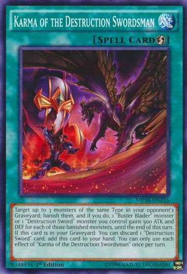 Karma of the Destruction Swordsman 2016 Mega-Tins Mega Pack Yu-Gi-Oh! card