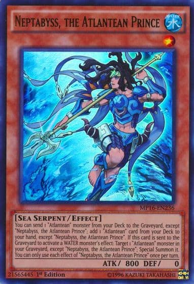 Neptabyss the Atlantean Prince 2016 Mega-Tins Mega Pack Yu-Gi-Oh! card