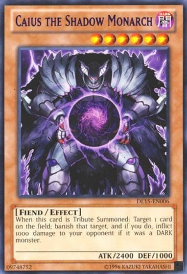 Caius the Shadow Monarch Purple Duelist League Promo Yu-Gi-Oh! card