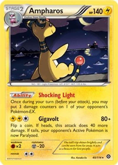 Ampharos (XY Steam Siege) Deck Exclusives Pokemon card