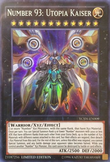 Number 93 Utopia Kaiser Super Rare Yu-Gi-Oh! Championship Series Prize Cards Yu-Gi-Oh! card