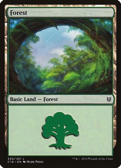 Forest 350 Commander 2016 Magic card