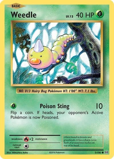 Weedle XY - Evolutions Pokemon card