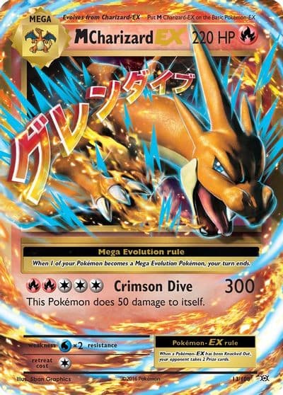 M Charizard EX XY - Evolutions Pokemon card