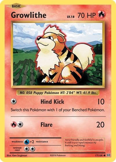 Growlithe XY - Evolutions Pokemon card