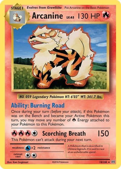 Arcanine XY - Evolutions Pokemon card
