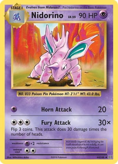 Nidorino XY - Evolutions Pokemon card