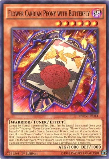 Flower Cardian Peony with Butterfly Invasion: Vengeance Yu-Gi-Oh! card