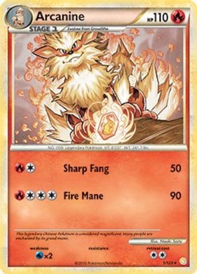Arcanine (HeartGold & SoulSilver) Deck Exclusives Pokemon card