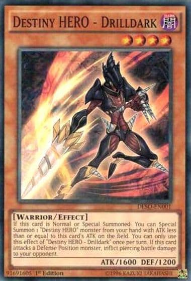 Destiny HERO Drilldark Destiny Soldiers Yu-Gi-Oh! card