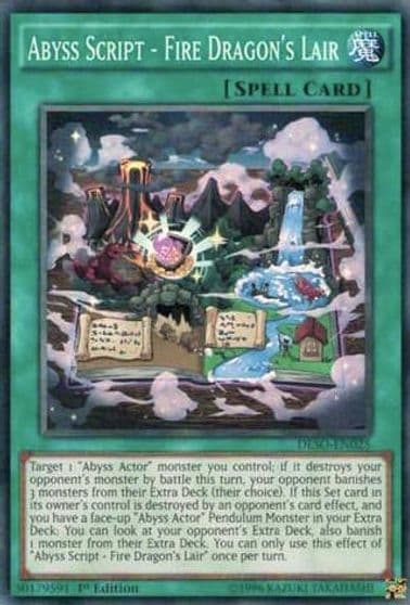 Abyss Script Fire Dragons Lair Destiny Soldiers Yu-Gi-Oh! card
