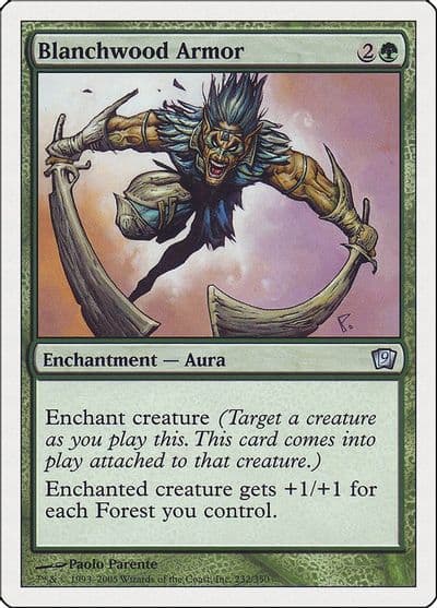 Blanchwood Armor 9th Edition Magic card