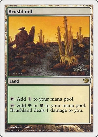 Brushland 9th Edition Magic card