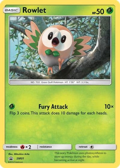 Rowlet First Partner Pack Pokemon card