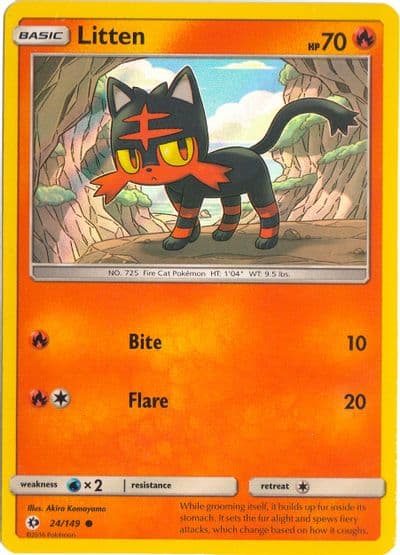 Litten (Water Web Holo) Miscellaneous Cards & Products Pokemon card