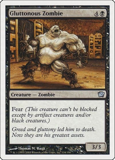 Gluttonous Zombie 9th Edition Magic card
