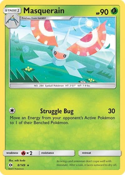 Masquerain SM Base Set Pokemon card