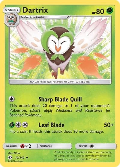 Dartrix SM Base Set Pokemon card