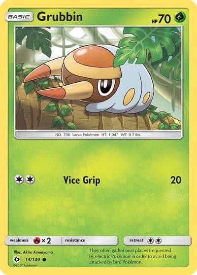 Grubbin SM Base Set Pokemon card